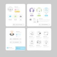 Responsive flat UI elements for website and mobile template