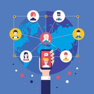 Social network concep communication infographic elements