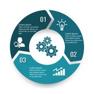 Circle infographic label three option colorful design