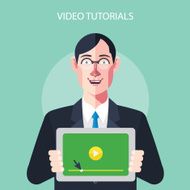 Flat characters of video tutorials concept illustrations N2