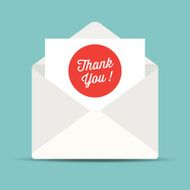 Envelope mail thank you card Vector illustration