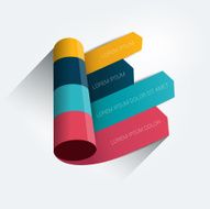 Infographic template Rolling arrow place for text element N2