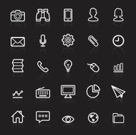 Business outline white icons set N2