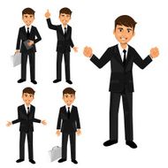 set of businessman characters poses N29