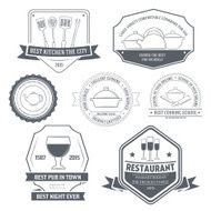 Kitchen equipment label template of emblem element for your product