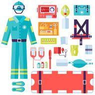 medical rescue uniform and first aid help equipment instruments N3