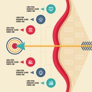 Infographic Concept with Bow Arrow and Target for Presentation