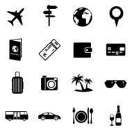 Vector Set of Travel and Vacation Icons N22