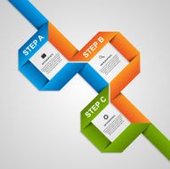 Abstract paper ribbons options infographic Design element