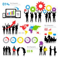 Vector of Business People and Infographic