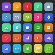 Trendy simple finance icons set in flat design N3