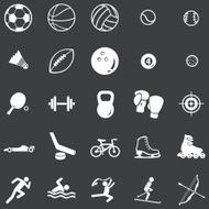 vector set of 25 white sport icons N2