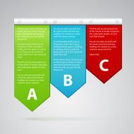 different color labels with many text