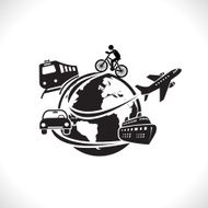 World travel and transportation symbol concept vector illustration