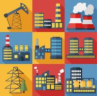 Plants and factories vector illustration N2