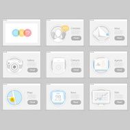 Infographics Flat UI Navigation elements with icons for templates