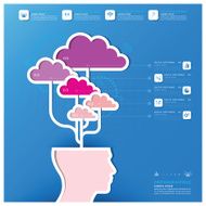 Communication Connection Cloud Shape Business Infographic Design Template N4