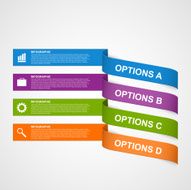 Abstract Colorful 3D Ribbons Infographic Design element N3