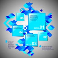 Blue colored five steps infographic