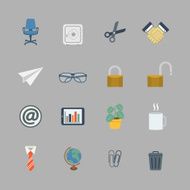Business collection of flat office supplies N2