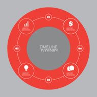 Minimal Timeline Circle Design - Infographic Elements with Icons