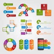 Set colorful infographics design elements N7