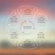 Circle line infographic on vector blur background N13