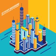 Isometric City buildings and architecture Cityscape N4