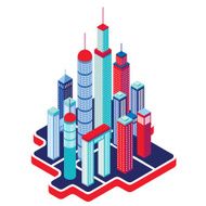 Isometric City buildings and architecture Cityscape N5