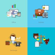 Finance exchange icons flat N2