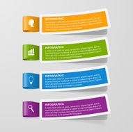 Colorful sticker banners Infographic concept