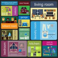 House remodeling infographic Set interior elements N21