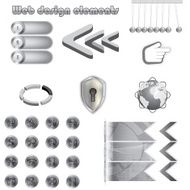 Web design metal elements collection