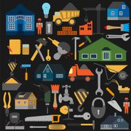 Set of house repair tools icons N8