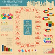 Set of elements infrastructure city vector infographics Illust