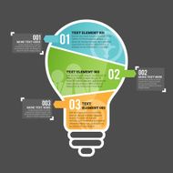 Three Part Bulb Infographic Element