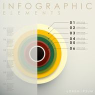 3d concentric infographic elements