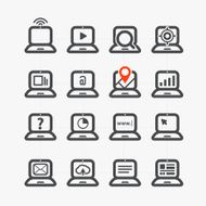Different laptop icons set