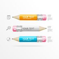 Vector text boxes infographics icon and pencil N2