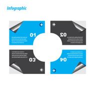 Infographic design template with paper tags N104