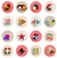 Geometrical flat long shadow infographic designs