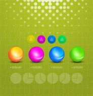 Abstract glossy spheres infographic design
