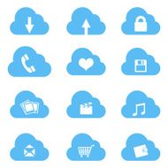 Vector Set of Cloud Icons with Different Conceptions N8