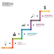 Infographics business stair step success vector design template N13
