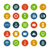 Set of flat design travel icons
