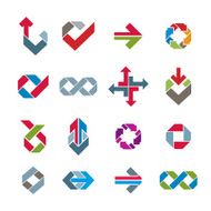 Abstract unusual vector symbols set creative stylish icons N2
