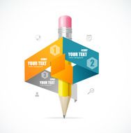 Creative paper and pencil infographics options