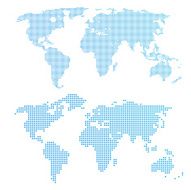 World map in dots blue color