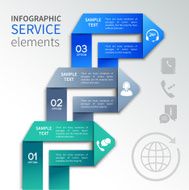 Origami infographics service template N2