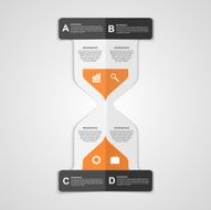 Infographics hourglass design paper style concept